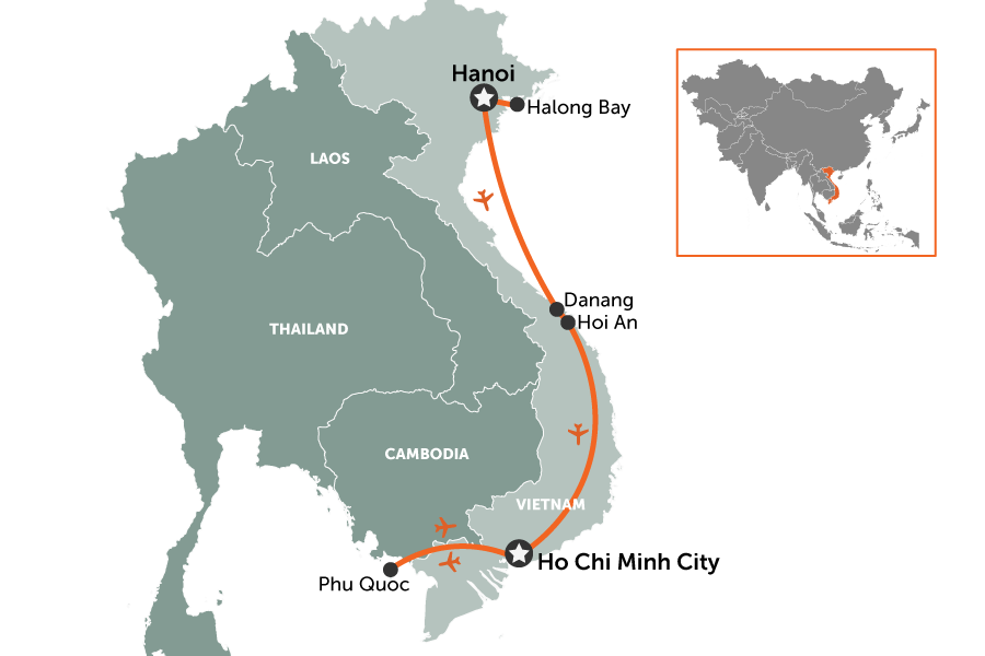 Vietnam with kids: ancient cities and hidden beaches | map