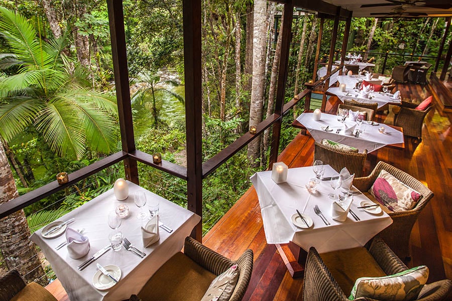 Enjoy a six-course meal in your rainforest restaurant | Photo credit: Luxury Lodges of Australia