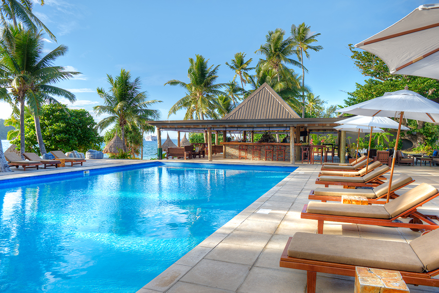 Play in the pool or relax on the sunloungers | Photo credit: Paradise Cove Fiji