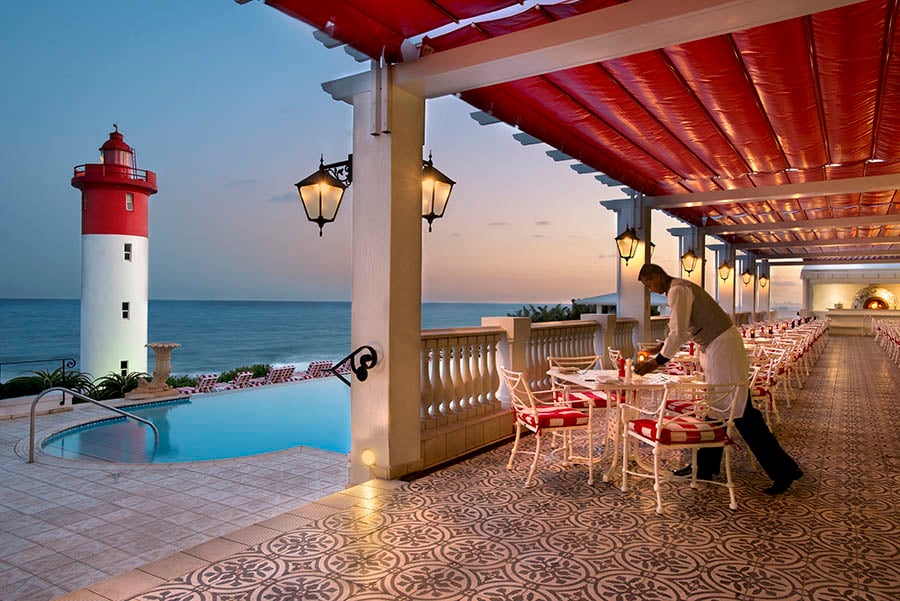 Eat delicious seafood at The Oyster Box's Ocean Terrace | Photo credit: The Red Carnation Hotel Collection 