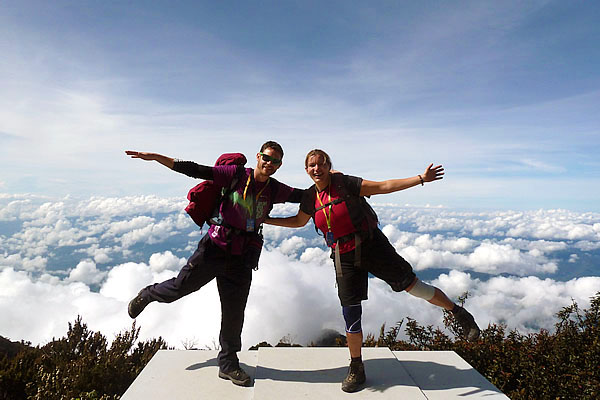 Chris and Debs on Mount Kinabalu, Borneo