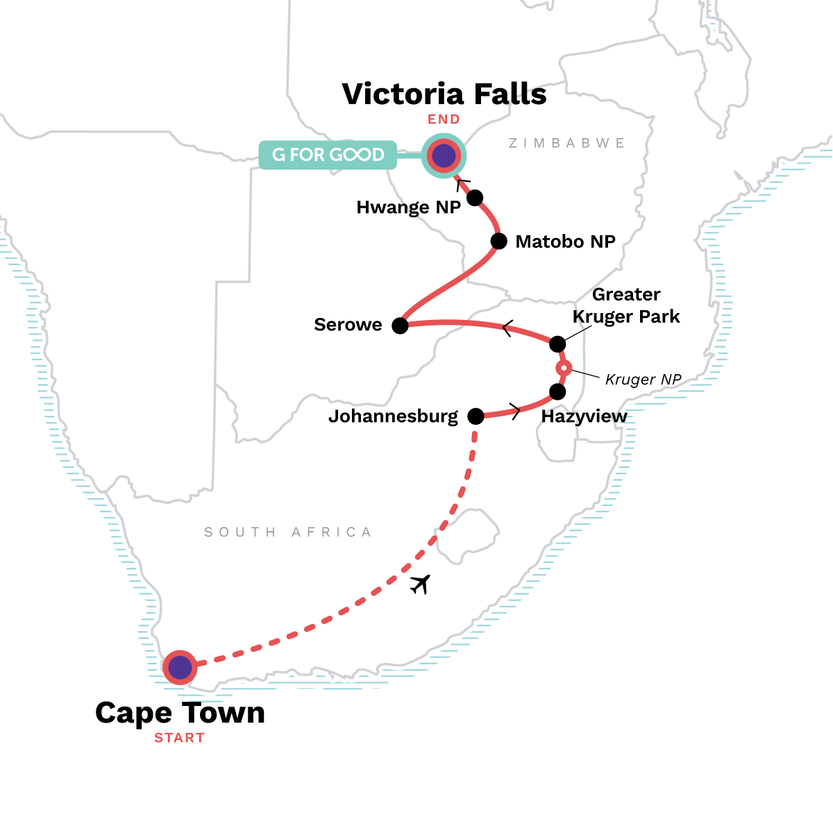 map_capetownkrugerzimbabwe_13-days
