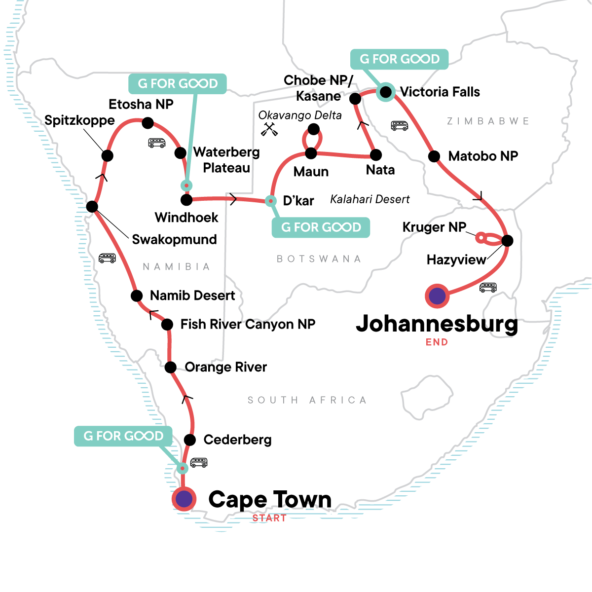 map_capetowntojohannesburgoverlandsafariparticipationcamping_28-days
