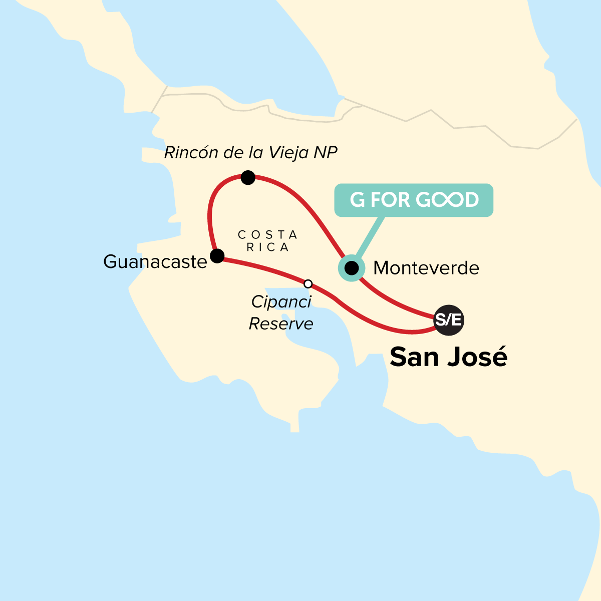 map_costaricafamilyjourneyfromrainforesttocoast