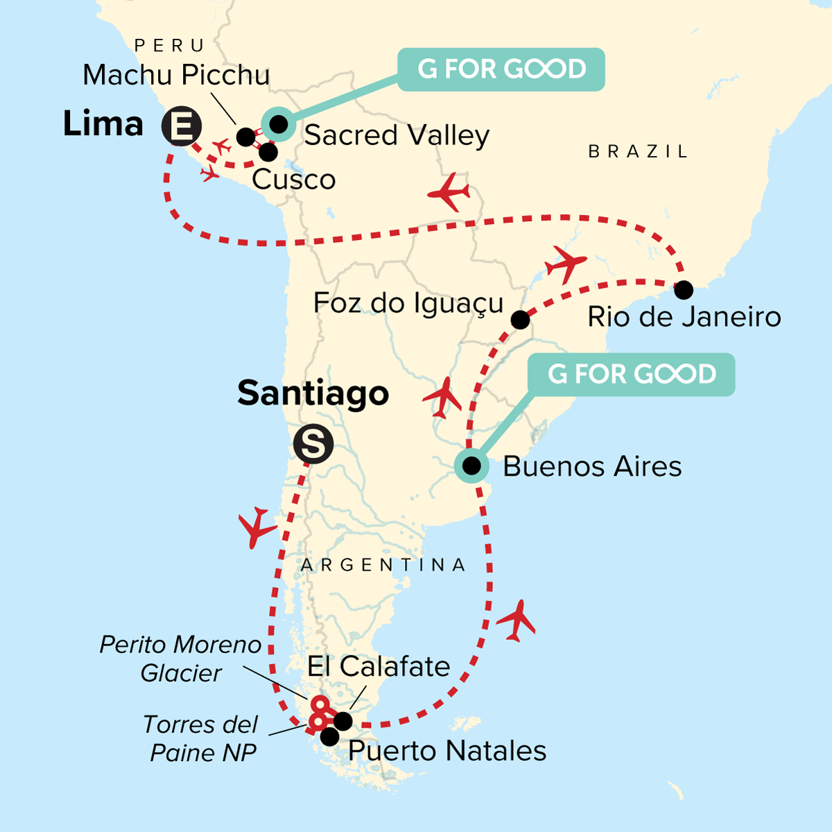 map_journeyshighlightsofpatagoniabrazilperu