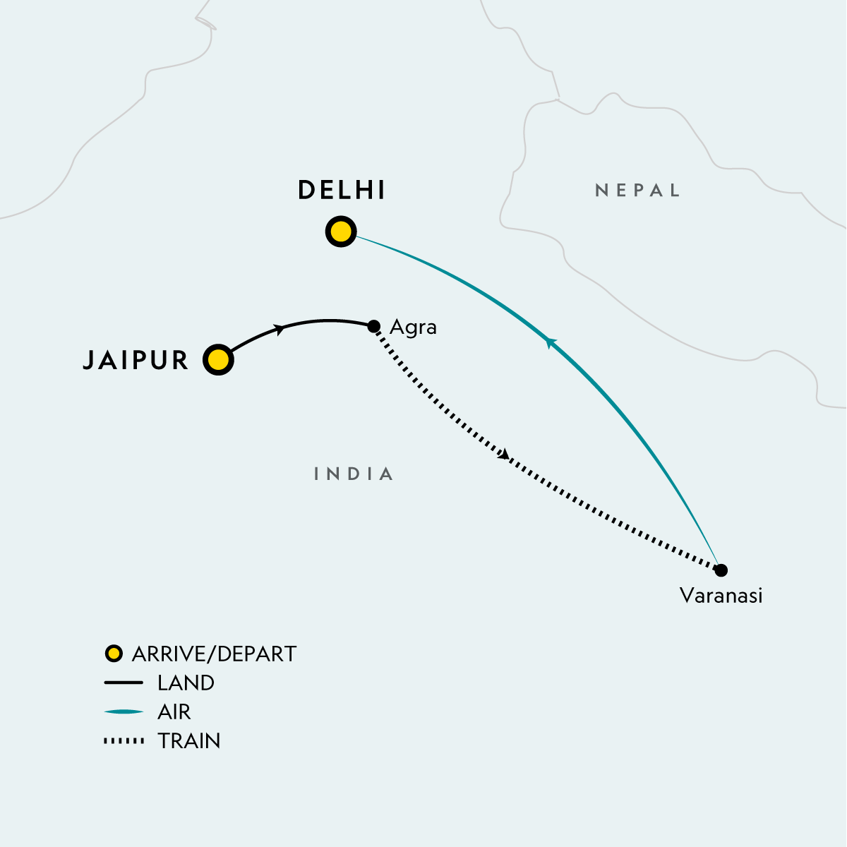 map_signatureindiasjaipurthetajmahalvaranasidelhi