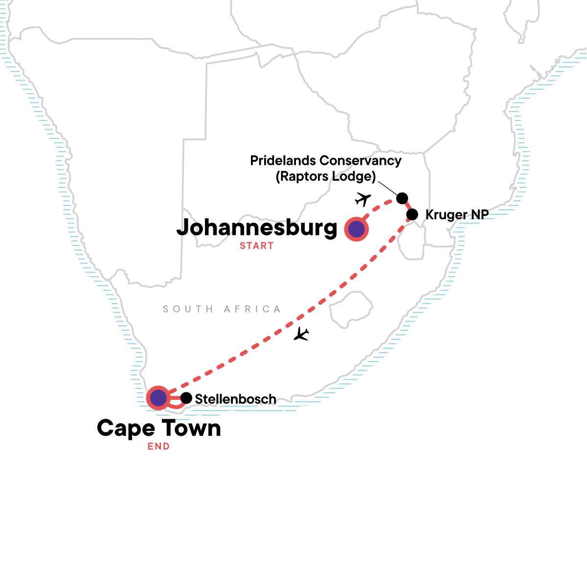 map_southafricakrugercapetownstellenboschvineyards
