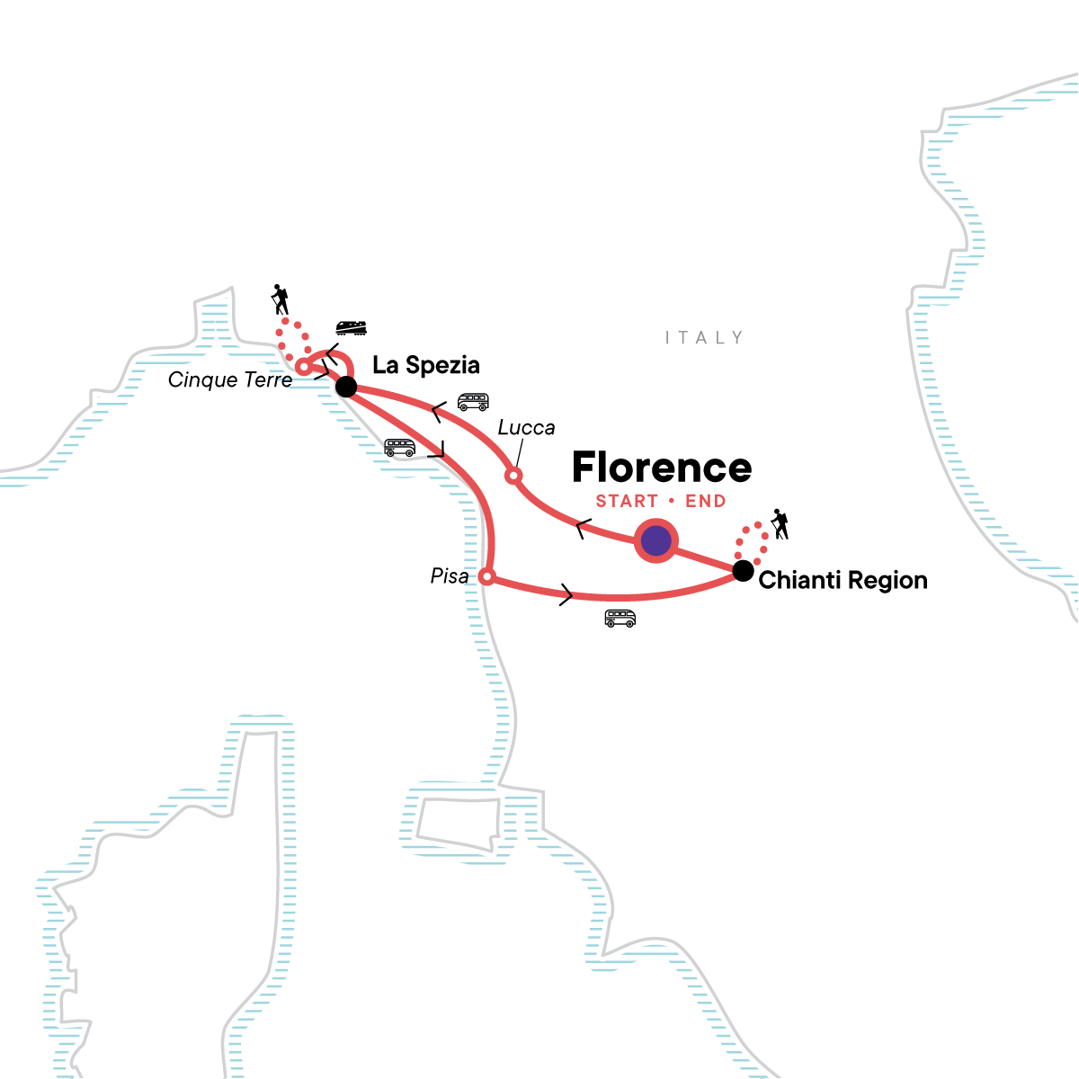 map_tuscanytocinqueterrewinesvillagesunforgettablewalks