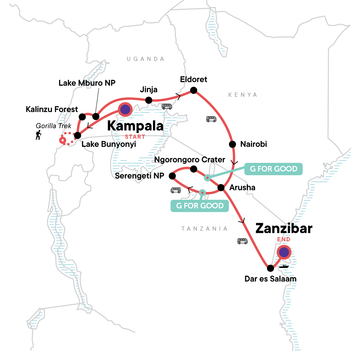 map_ugandatotanzaniaoverlandsafariwithparticipationcamping