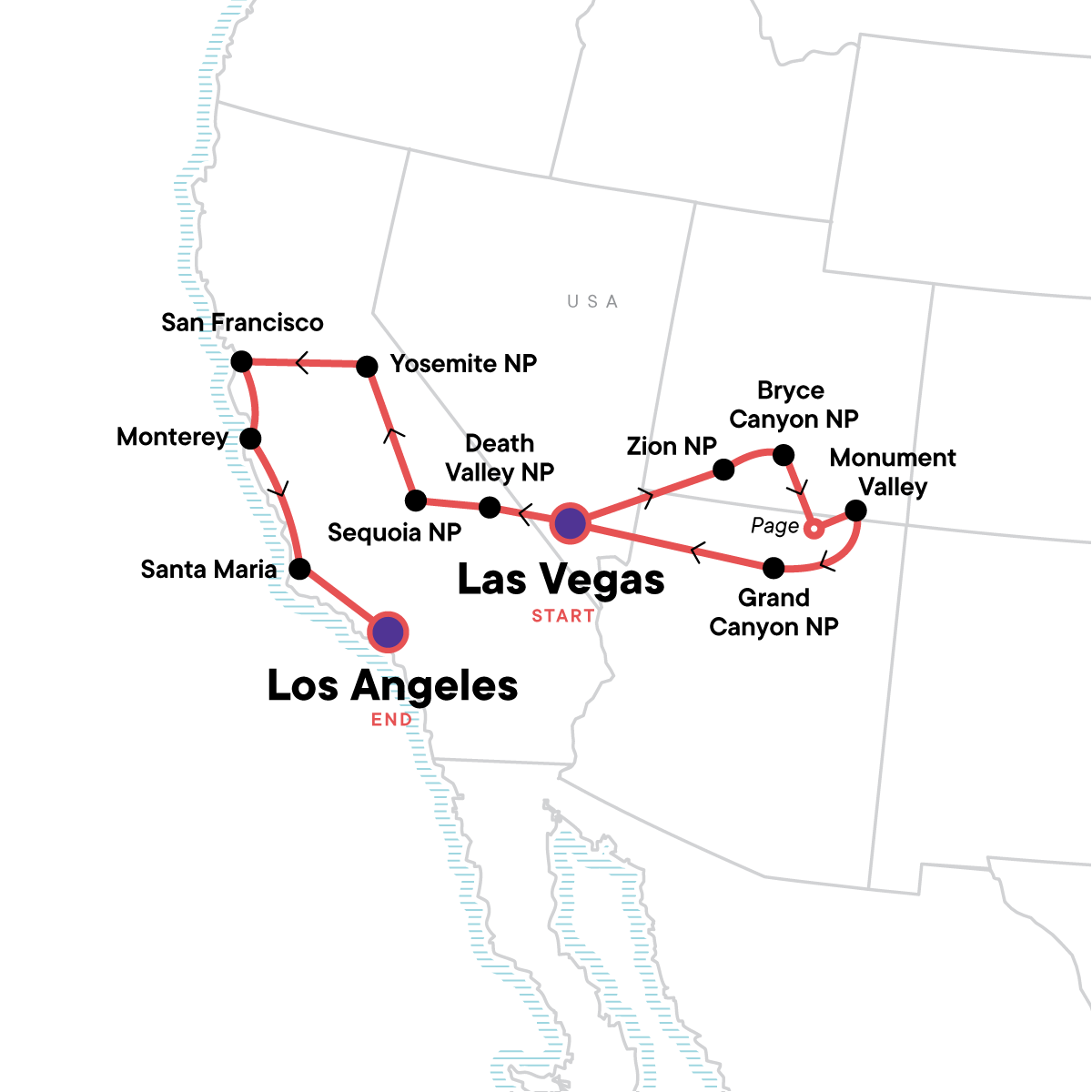 map_vegascalifornia-nationalparkshighway1adventure