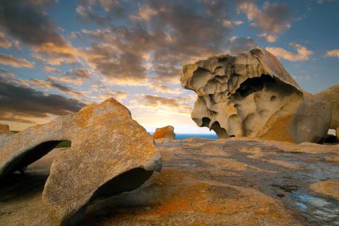 The stunning Remarkable Rocks perch dramatically on the cliff edge 