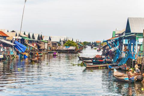 Visit the stilt houses of Tonle Sap Lake