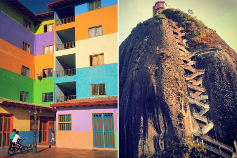 Guatape is a quirky little pueblo with houses painted every colour of the rainbow