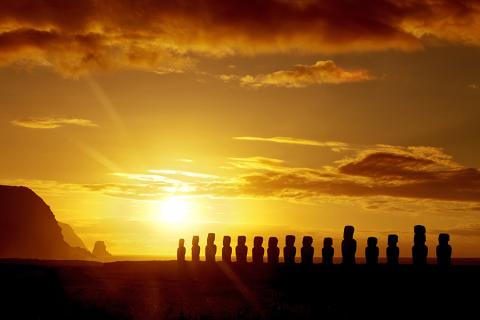 Sunrise over Easter Island, Chile