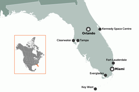 2 week Florida family holiday | map