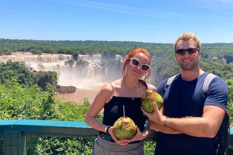 Adam on honeymoon at Iguassu Falls | Travel Nation