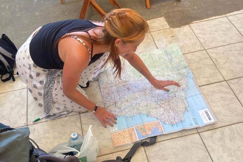 Lauren mapping the route to Recife | Travel Nation