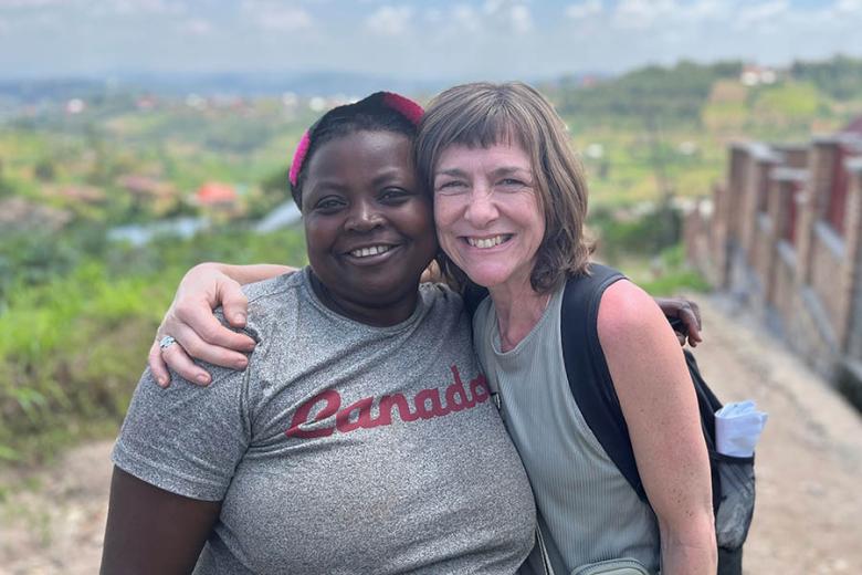 Liz with her homestay host in Rwanda | Travel Nation
