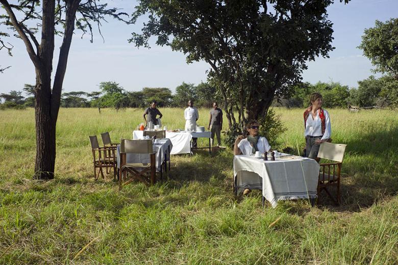 Bush breakfast at Grumeti Hills, Tanzania | Photo credit: Tanganyika Expeditions