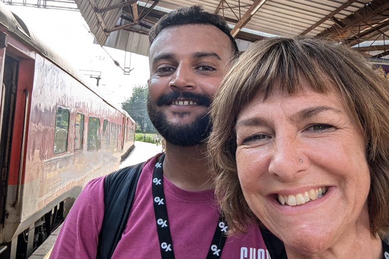 Liz and her G Adventures CEO in India | Travel Nation
