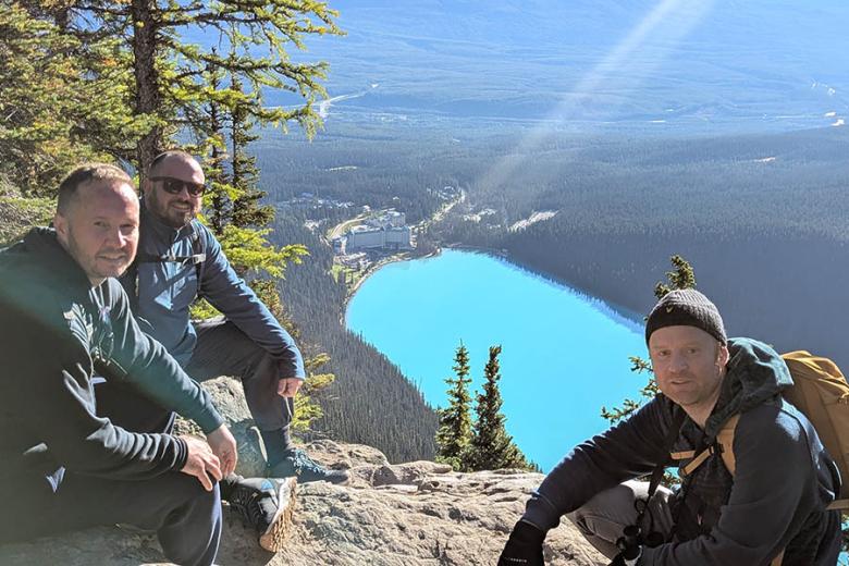 Scott and his friends at Lake Louise | Travel Nation