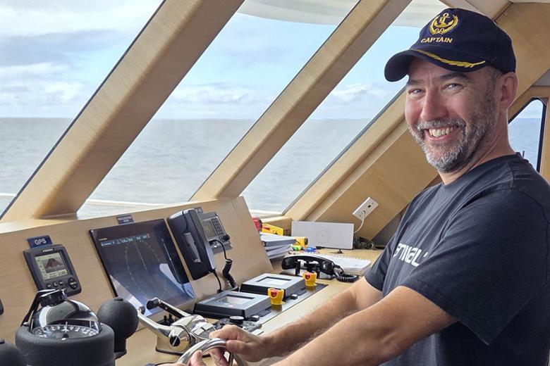 Jim aboard the Tribute in the Galapagos | Travel Nation