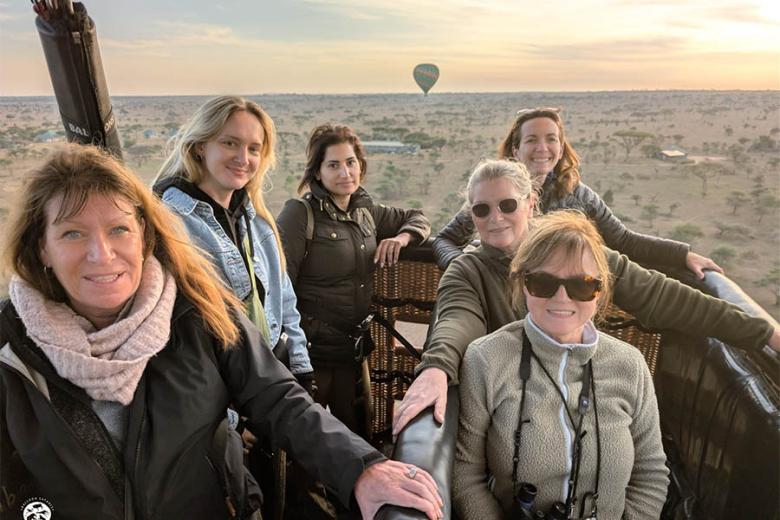 Andrea on a hot air balloon in Tanzania | Travel Nation