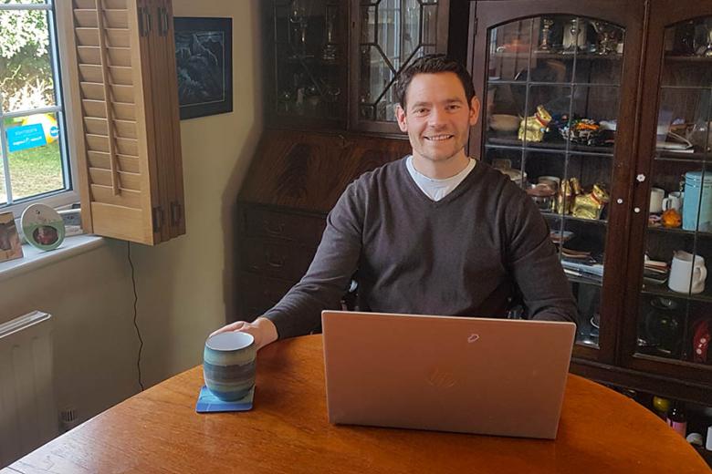 Chris working from home | Travel Nation