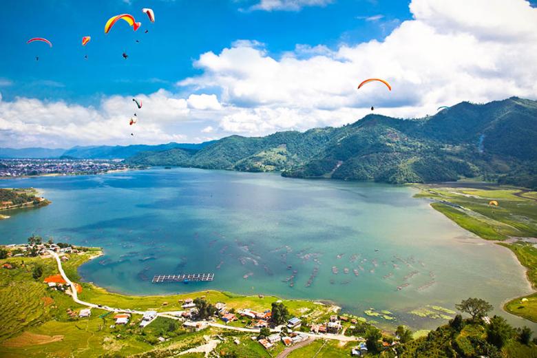 Paragliding over Lake Phewa, Pokhara | Travel Nation