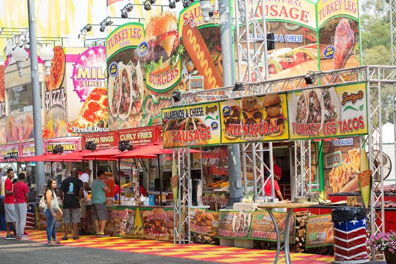 Food stalls at California State Fair, Sacramento | Photo credit: Zigz at Shutterstock