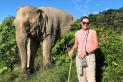 Tracey with a rescued elephant in Laos | Travel Nation