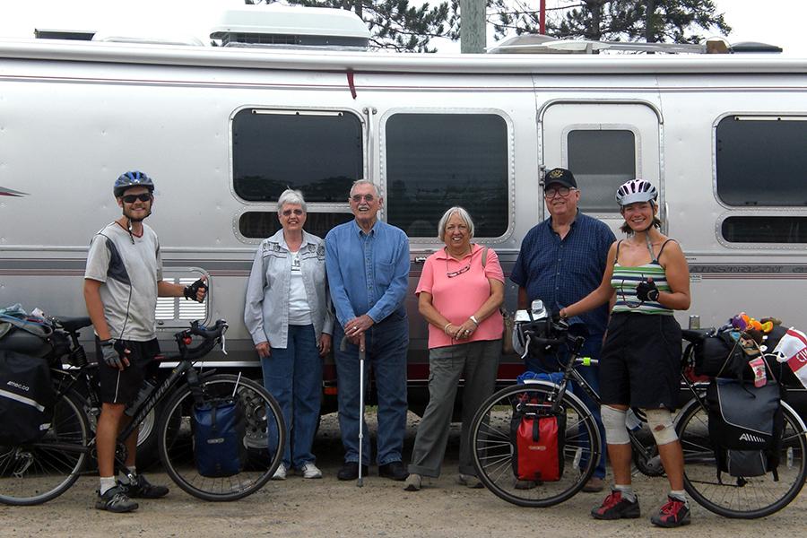 Many a friendly local kindly bought Chris ad Debs a meal!