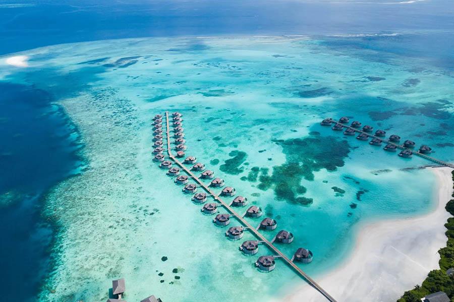 Soak up the stunning views as you fly by seaplane to Six Senses Laamu | Photo credit: Six Senses