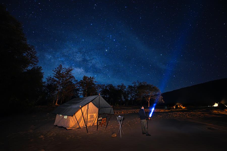 Gaze up at starry skies whilst camping in Central India | Photo credit: Forsyth Lodge