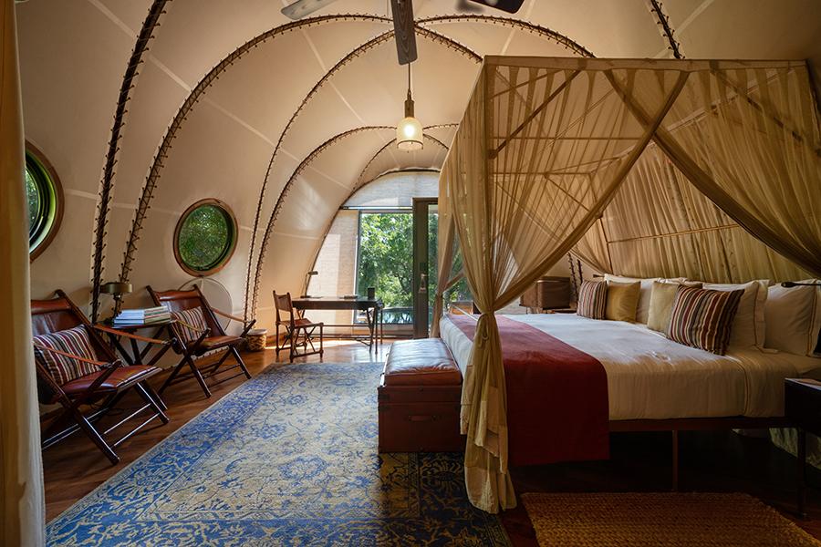 Step inside and enjoy the unique, cozy interior of Wild Coast Tented Camp | Photo credit: Wild Coast Tented Camp