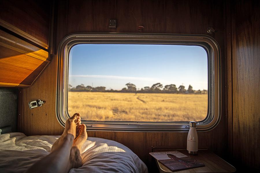 Relax in your Gold Cabin aboard the Great Southern Train | Photo credit: Journey Beyond