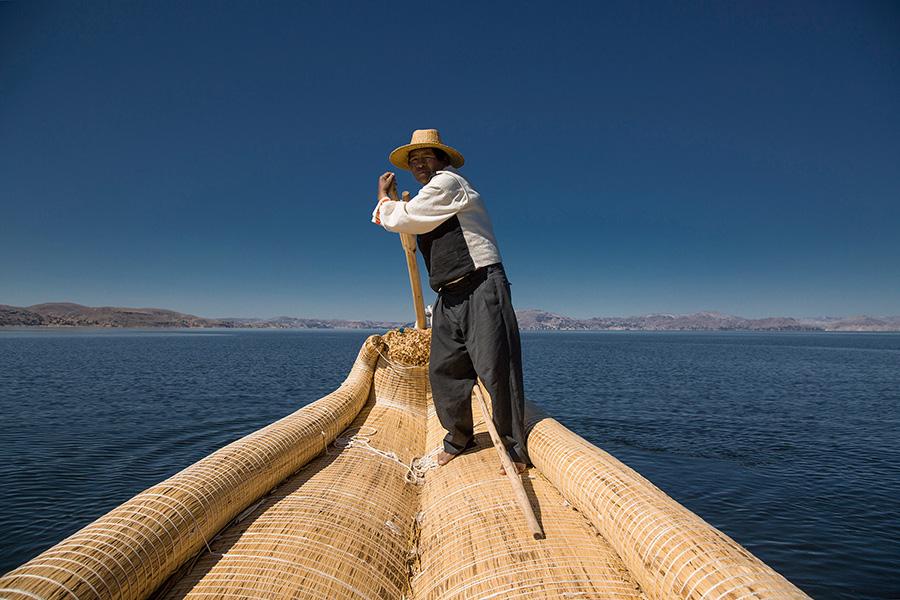Explore the unique Uros floating islands by boat from Titilaka Lodge | Photo credit: Titilaka Lodge