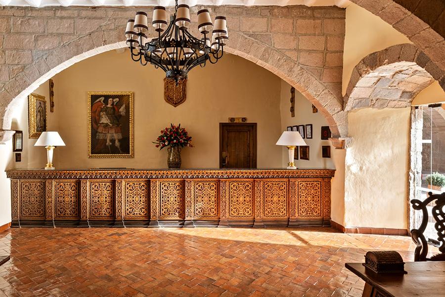 Feel welcome in the beautiful reception area at Belmond Hotel Monasterio | Photo credit: Belmond