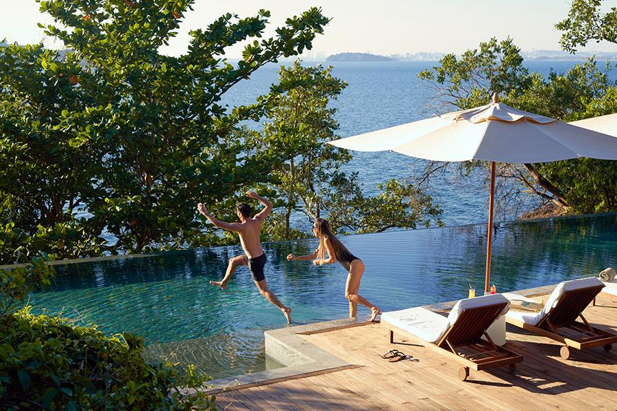 Take a refreshing jump into the pool at Six Senses Krabey Island | Photo credit: Six Senses