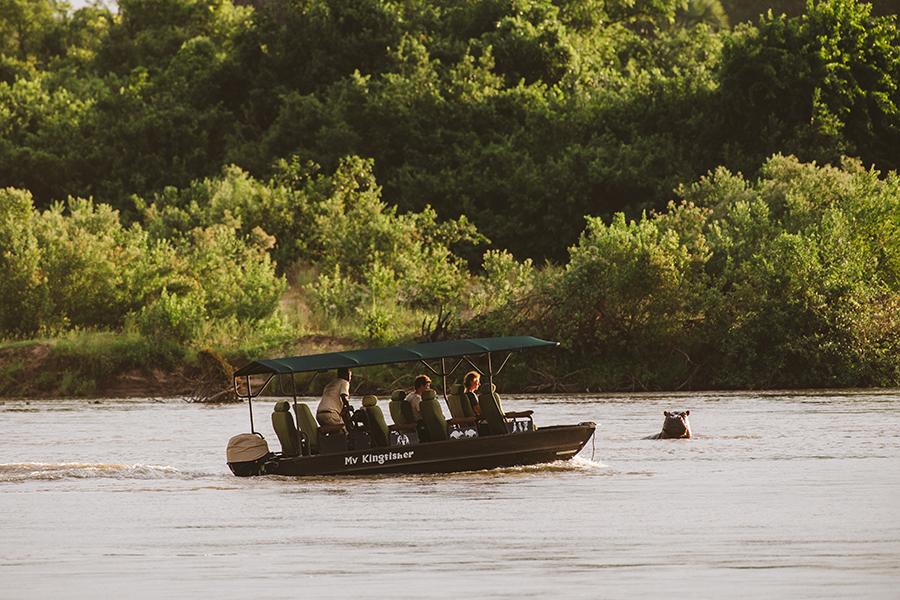 Take in the wildlife as you glide along tranquil waters at the Rufiji River Camp, Tanzania | Photo credit: Casey Pratt Foxes Safari Camps