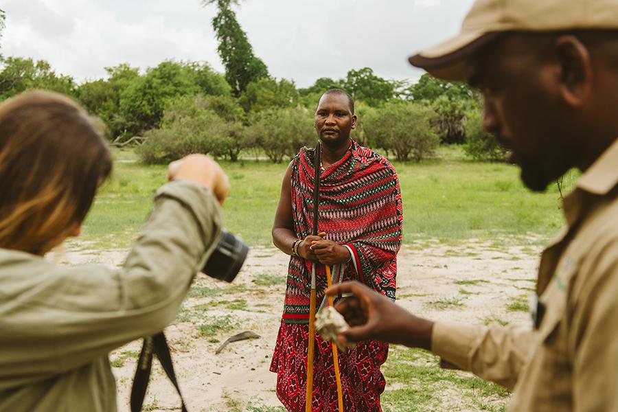 Immerse yourself in the African bush on a walking safari with expert guides at Rufiji River Camp, Tanzania | Photo credit: Casey Pratt Foxes Safari Camps