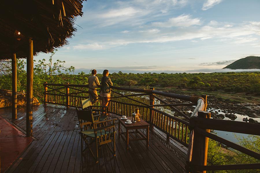 Enjoy uninterrupted views across the river from the viewing deck at Ruaha River lodge, Tanzania | Photo credit: Casey Pratt Foxes Safari Camps