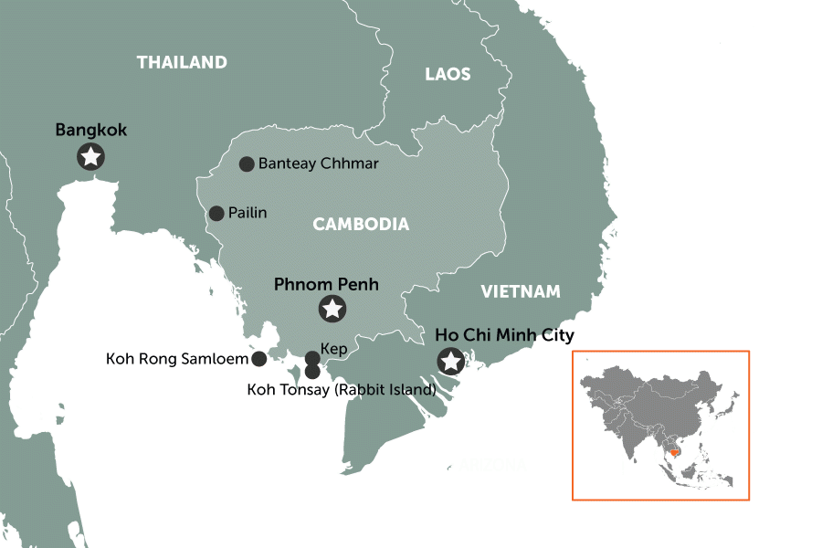 5 Hidden destinations in Cambodia | map