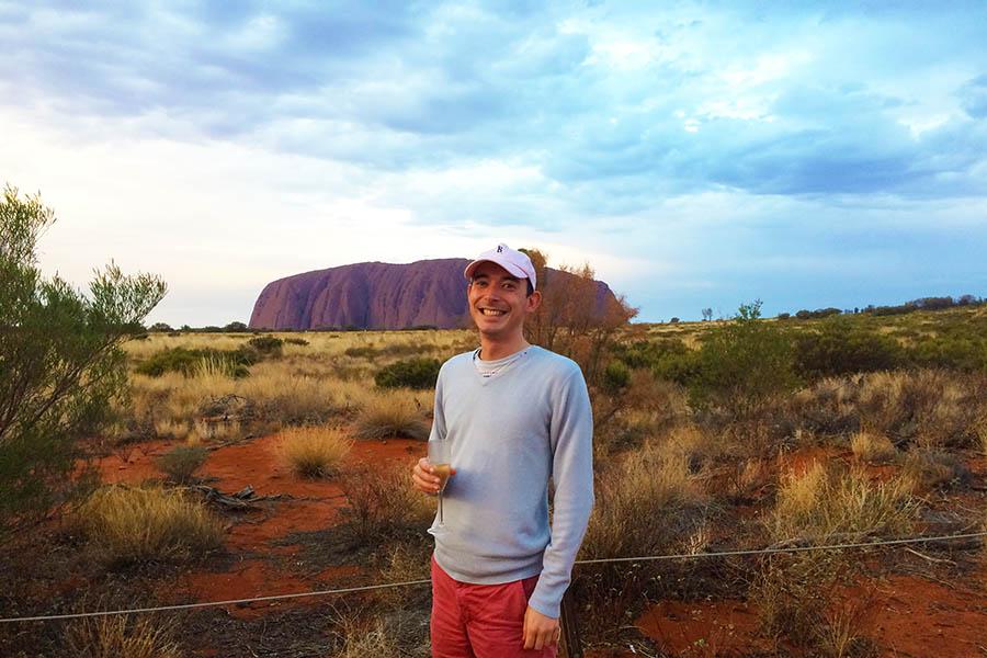 Gray at Uluru as part of the Ghan train journey | Travel Nation
