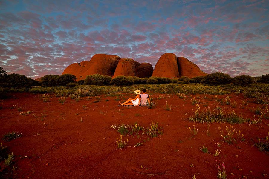 Sunset over Kata Tjuta, NT | Phot credit 80kph Combilife and Tourism NT
