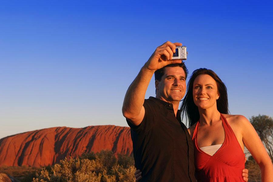 Uluru selfie at sunset 