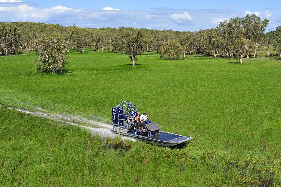 Explore the floodplains by airboat at Bamurru Plains | Credit: Luxury Lodges of Australia