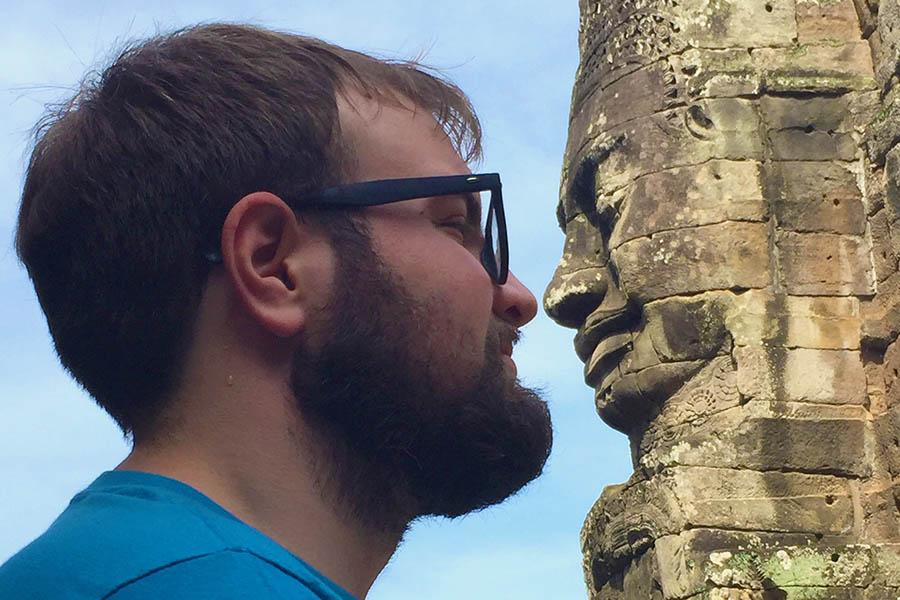  Our guide found the best face for us to pose next to for a nose-to-nose photo 