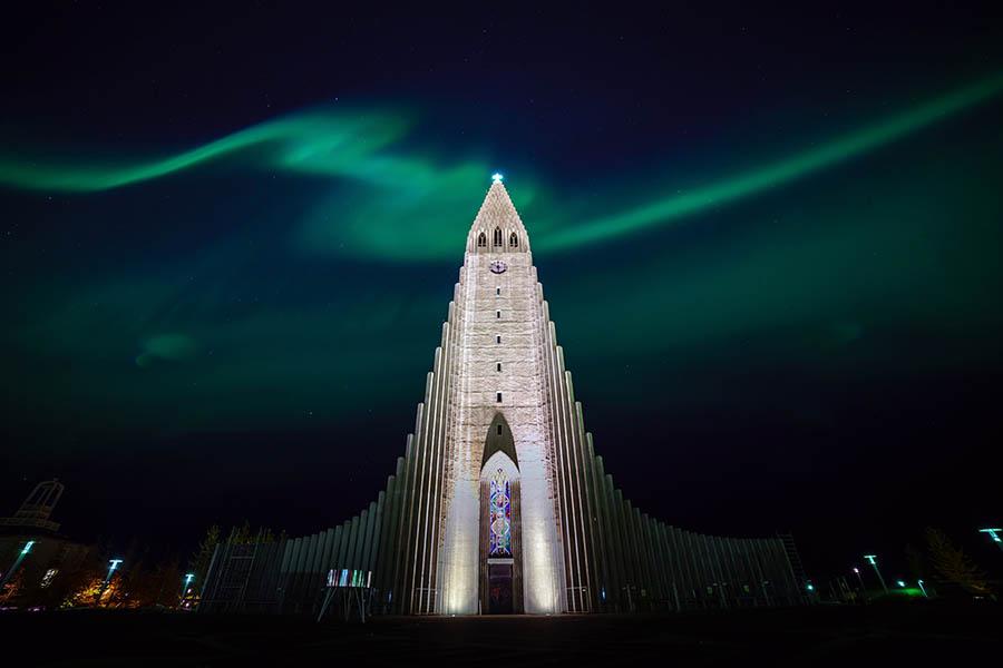 Spot the Northern Lights over the Hallgrimskirkja church | Travel Nation