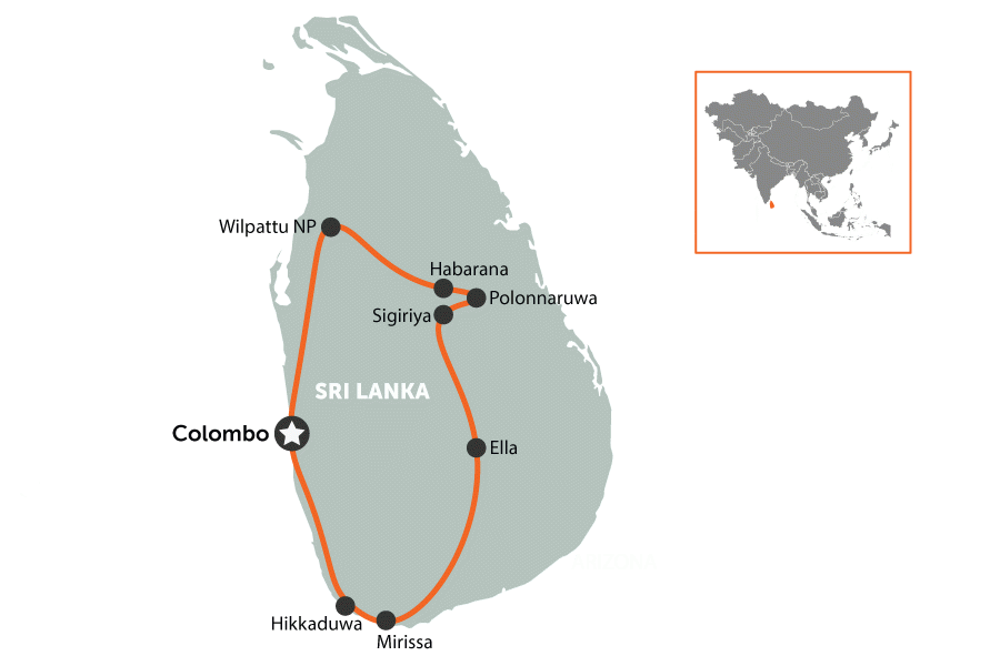 Luxury Sri Lanka family holiday | map